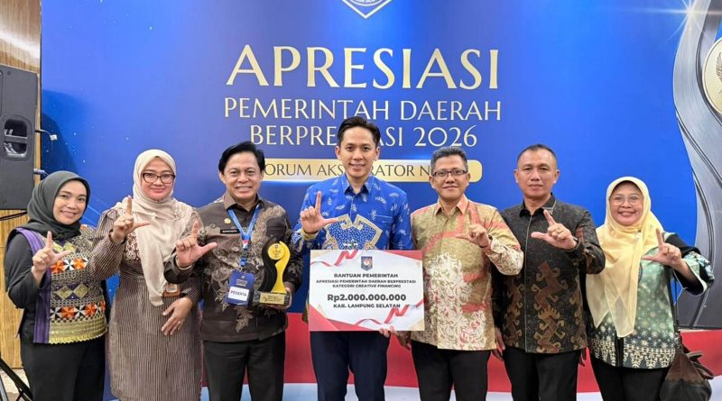 Creative Financing 2026: Lampung Selatan Raih Peringkat Kedua Nasional, Kantongi Insentif Rp2 Miliar dari Inovasi Pembiayaan Daerah